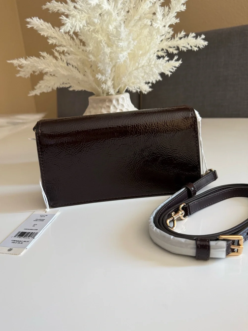 NWT. , Tory Burch Emerson Mini Crossbody Crinkle 170174 Agnello